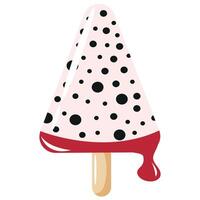 fruit ice cream triangle shape with pitaya design on a stick for packaging, textile or banner vector