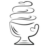 ice cream logo, namely soft ice cream in transparent cup in line art style vector