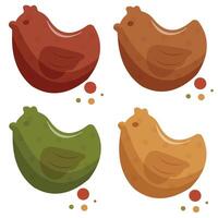 dry cat food pellets in the shape of chicken, which means it is a food with the taste of chicken, for a variety of design, printing or packaging vector