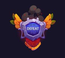 Defeat game icon or badge gui final banner vector