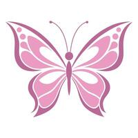 Stylized butterfly, pink and purple gradient, symmetrical design, delicate wing patterns, minimalist illustration vector