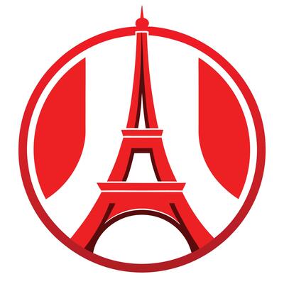 the eiffel tower in a red circle