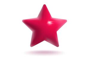 Icon of realistic red star. Achievements for games or customer rating feedback of website. illustration of star in realistic 3d style. vector