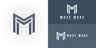 The dynamic logo design features the initials MM creatively intertwined to form a visually striking symbol that evokes a sense of strength, speed, and athleticism. vector