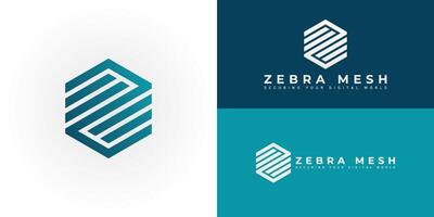 The dynamic logo design creatively integrates the initials ZM within a striking hexagonal shape, creating a unique striking symbol that evokes a sense of security, precision, and data protection. vector