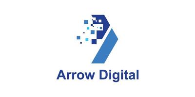 logo design combination of arrow and modern technology, growth, next, symbol, icon, idea, creative. vector