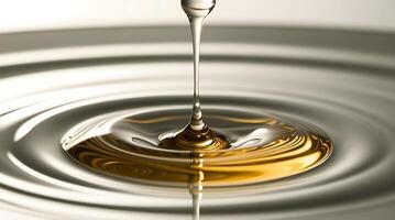 Liquid Droplet Creating Ripples in a Still Surface for Business and Presentation Use photo