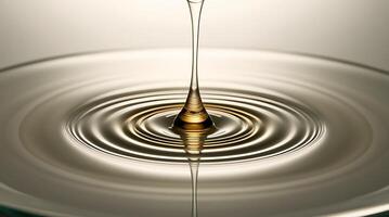 Liquid Drop Impact Creating Circular Ripples, Ideal for Business Presentations and Product Demonstrations photo