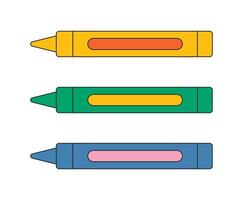 Illustration crayon retro colorful unique design vector