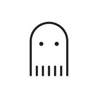 Logo ghost minimalist simple design vector