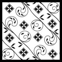 a black and white pattern with a square and a square vector