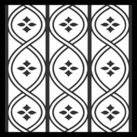 a black and white decorative pattern with a design vector