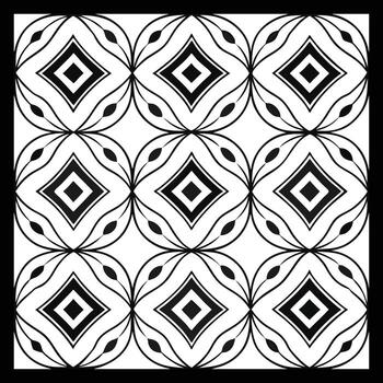 a black and white square pattern with a diamond design vector