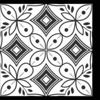 a black and white design with a square pattern. Classic Monochrome Ornamental Pattern vector