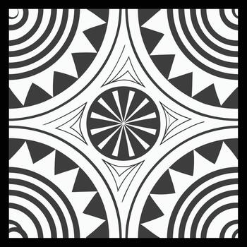 a black and white design with a circular pattern vector