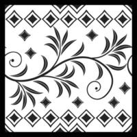 a black and white pattern with leaves. Luxurious Black and White Floral Pattern vector