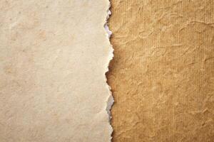 Eco friendly craft paper background for business use with torn edge and natural texture photo