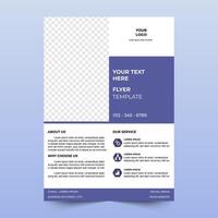 Creative business flyer template in purple color. ready to customize. minimalist business flyer, brochure, template design. A4 size. Easy to use and edit. vector