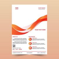Flyer brochure template design. abstract flyer in orange color gradient, cover, A4 size vector