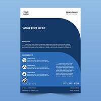 Flyer brochure template design. Modern abstract flyer in blue color, cover, A4 size vector