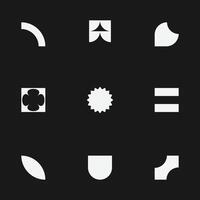 Brutalism retro style design shape elements. illustration vector