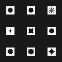 Collection of elements Brutalism geometric shapes elements vector