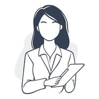 Professional Woman Reading Documents in a Corporate Setting vector