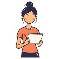 Student Holding Notebook in a Casual Academic Setting vector