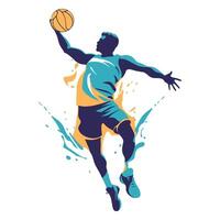 Dynamic Handball Player in Motion with Vibrant Colors vector