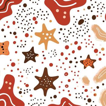 Star-Themed Abstract Design with Warm Tones and Decorative Elements vector
