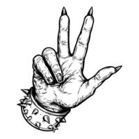 Artistic Hand in Rock Gesture with Bracelets vector