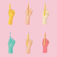 Vibrant Pop Art Hands Pointing on Colorful Background vector