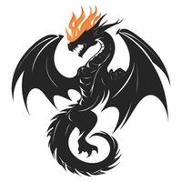 Fierce Dragon Breathing Fire Illustration vector