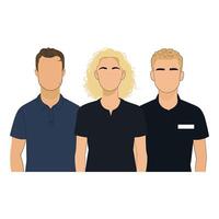 Group of Employees in Uniform Standing Together vector