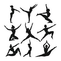 Yoga Sequence in Silhouette Patterns vector