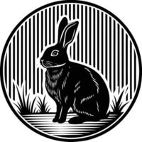 Sitting rabbit silhouette image vector