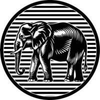 Standing elephant silhouette image vector