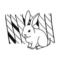 Artistic rabbit silhouette design vector