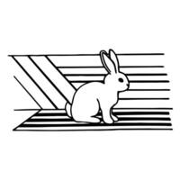Running rabbit silhouette vector