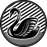 illustration of a black swan in several positions vector