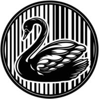 A black swan in several poses vector