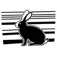 Rabbit silhouette outline vector