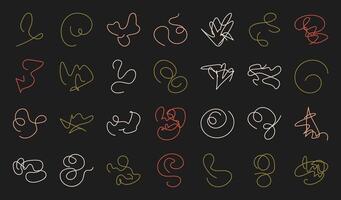 Modern liquid minimal line scribble set, cute organic amorphous chaotic knot shape design, doodle irregular silhouette collection, abstract asymmetric element graphic, flat boho random form art, vector