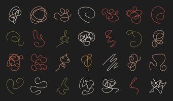 Flat organic random line scribble silhouette set, cute boho asymmetric form graphic, modern amorphous tangle knot collection, doodle abstract minimal shape design, trendy liquid irregular symbol art, vector