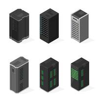 Isometric Computer Server Collection Set - Color Icon Illustration Symbol vector