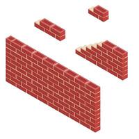 Isometric illustration icons Bricks for building in various states of construction vector