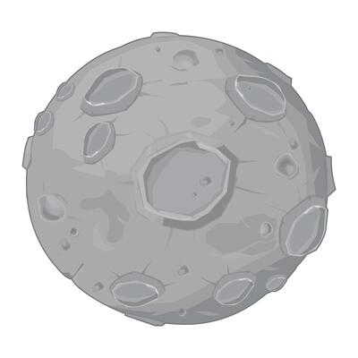 Earths Moon Planet Space Exploration Icon Illustration Color