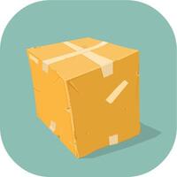 Post Package Delivery Cardboard Box Merchandise Flat Color Icon Illustration vector