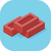 Building Construction Brick Stack - Flat Icon Color Illustration Symbol vector