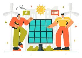 Eco-Friendly Energy Installation with a Home Service Team for Solar and Wind Systems vector